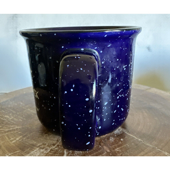 MOOSE HILLCOCK CAMPING RESORT Mug Cup Blue Speckled Campfire Coffee Adirondacks - Picture 2 of 7